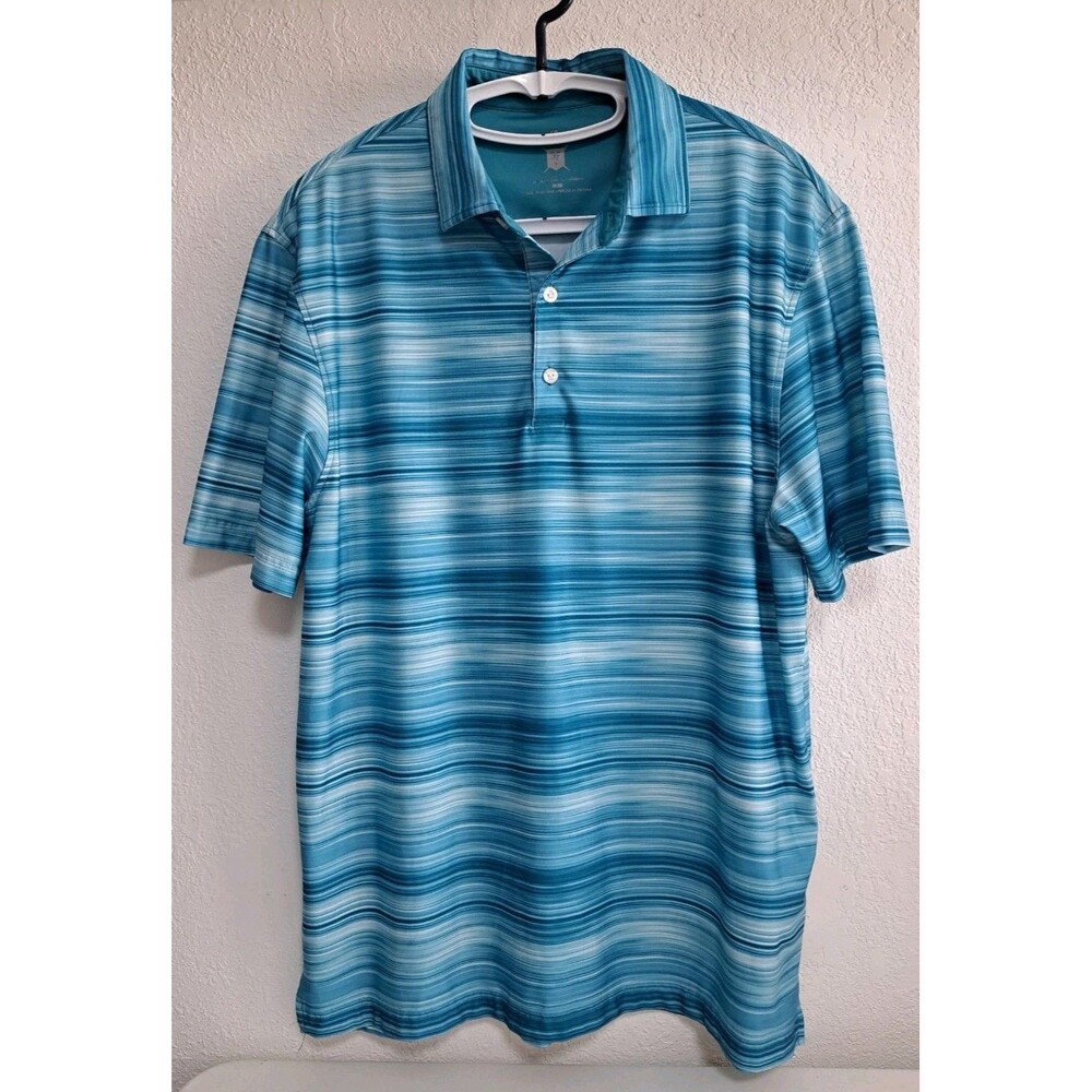 Hickey Freeman Golf Polo Shirt Men's M Blue Short Sleeve Moisture Wicking UPF